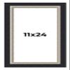 11x24 Frame Black Real Wood Picture Frame Width 2.25 Inches | Interior Frame Depth 0.5 Inches | Bridger Silver Traditional Photo Frame Complete with UV Acrylic, Foam Board Backing & Hanging Hardware view 1