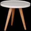 andesign-us Round Wooden Side Tables, Portable Coffee Tables, End Tables for Living Room and Bedside, Ivory Color (Set (Medium & Large)) view 4