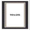10x25 Frame Black Real Wood Picture Frame Width 2.25 Inches | Interior Frame Depth 0.5 Inches | Bridger Silver Traditional Photo Frame Complete with UV Acrylic, Foam Board Backing & Hanging Hardware view 1