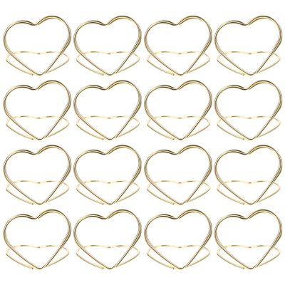 Zerodeko 20pcs Metal Memo Clips Adorable Tabletop Card Holders for Photos Notes for Weddings Parties and Home Decor Heart-Shaped Design