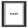 11x21 Frame Black Real Wood Picture Frame Width 2.25 Inches | Interior Frame Depth 0.5 Inches | Bridger Silver Traditional Photo Frame Complete with UV Acrylic, Foam Board Backing & Hanging Hardware view 1