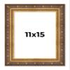 11x15 Frame Vintage Gold Solid Wood Picture Frame | 2.5 Inch Moulding Width | Ornate Bronze Museo Picture Frame Complete with UV Acrylic Plexiglass, Foam Board Backing & Hanging Hardware view 1