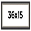 36x15 Frame Black Real Wood Picture Frame Width 2.25 Inches | Interior Frame Depth 0.5 Inches | Bridger Silver Traditional Photo Frame Complete with UV Acrylic, Foam Board Backing & Hanging Hardware view 1