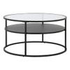 Ada 32" Wide Round Coffee Table in Blackened Bronze view 1