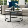 Ada 32" Wide Round Coffee Table in Blackened Bronze view 2
