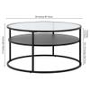 Ada 32" Wide Round Coffee Table in Blackened Bronze view 3