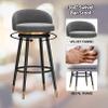 Guyifuny Modern Bar Stool with Back, Set of 3, Counter Height Stool, Barstools for Kitchen Counter, Velvet Upholstered, 360 Swivel, Black Metal Footrest view 4