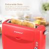 prepAmeal Long Slot Toaster 2 Slice Toaster with 6 Shade Settings, Bagel/Cancel, Extra Wide Slots, Removable Crumb Tray, for Bagels, Waffles, Breads, Puff Pastry, Snacks (2-Slice, Red) view 4