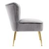 WO Home Furniture 25" Wide Tufted Velvet Accent Chair with Rust Resistant Golden Metal Legs, Premium Quality Rust Resistant Seat for Your Den, Living Room, Bedroom, Inside Area, (Gray) view 4