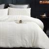 Cupocupa King Size Comforter Set, White Boho Tufted with Pom-Pom Trim, Soft Jacquard, Lightweight, 3-Piece Set, All-Season view 1