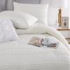 Cupocupa King Size Comforter Set, White Boho Tufted with Pom-Pom Trim, Soft Jacquard, Lightweight, 3-Piece Set, All-Season view 3