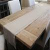 CleverDelights Stone Hemstitch Table Runner - 16" x 90" - 55/45 Linen Cotton Blend view 2