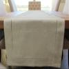 CleverDelights Stone Hemstitch Table Runner - 16" x 90" - 55/45 Linen Cotton Blend view 3