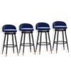 Guyifuny Set of 4 Counter Height Bar Stools, Velvet Swivel Barstools with Back, Black Metal Leg Bar Chairs for Kitchen Bistro Pub Dining Room Counter view 1