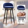 Guyifuny Set of 4 Counter Height Bar Stools, Velvet Swivel Barstools with Back, Black Metal Leg Bar Chairs for Kitchen Bistro Pub Dining Room Counter view 4