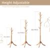 Furshus Coat Rack Freestanding, Coat Stands Entryway, Bamboo Coat Rack Hat Hanger 8 Hook for Jacket, Purse, Scarf Rack, Umbrella Tree Stand (Natural) view 3