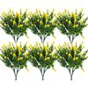 12 Pcs Artificial Flowers Outdoor UV Resistant Fake Flowers Greenery Shrubs Fake Plants for Vase Pots Hanging Planters No Fade Faux Plastic Flower Plants Garden Porch Window Box Home Decor (Yellow) view 1