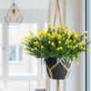 12 Pcs Artificial Flowers Outdoor UV Resistant Fake Flowers Greenery Shrubs Fake Plants for Vase Pots Hanging Planters No Fade Faux Plastic Flower Plants Garden Porch Window Box Home Decor (Yellow) view 2