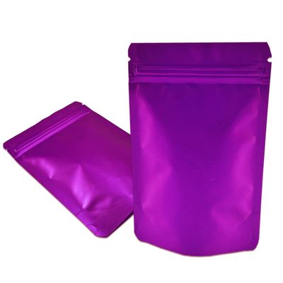 PABCK 50 Pieces 5.5x7.87 inch(Inside Size 4.7x5.1 inch) Stand-Up Resealable Heat Seal Bags 3.55mil Thick Frosted Purple Foil Sealed Bags for Zip Packaging Lock Food Storage Pouch