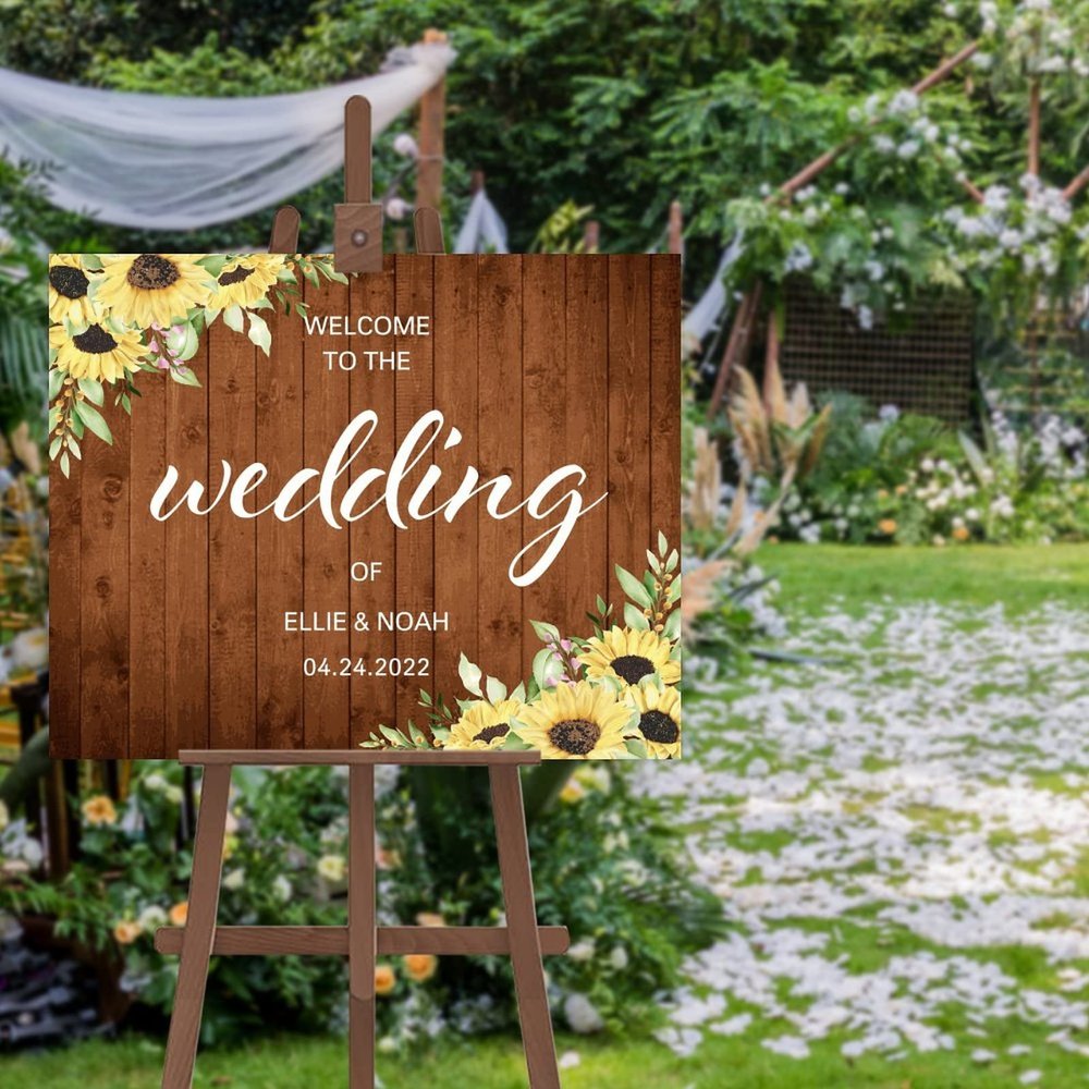 Personalized Wedding Welcome Sign Welcome to The Wedding of Wood Wedding Sign Farmhouse Guest Book Welcome Decor Wooden Sign Wedding Reception Poster for Ceremony Engagement Party Supplies 16x20 Inch