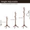 Furshus Coat Rack Freestanding, Coat Stands Entryway, Bamboo Coat Rack Hat Hanger 8 Hook for Jacket, Purse, Scarf Rack, Umbrella Tree Stand (Brown) view 3