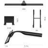 Shower Squeegee for Glass Doors, 10-Inch Stainless Steel Squeegee Bathroom Doors Mirror Car Windows with Matching Hooks Holder and Replacement Blade (Black) view 2