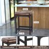 Aheaplus Bar Stools Set of 2, 24 Inch Counter-Height Stools Saddle Stool, PU Leather Barstools with Metal Base, Footrest, Industrial Stools for Dining Room Kitchen Island, Counter, Pub, Bar, Brown view 3