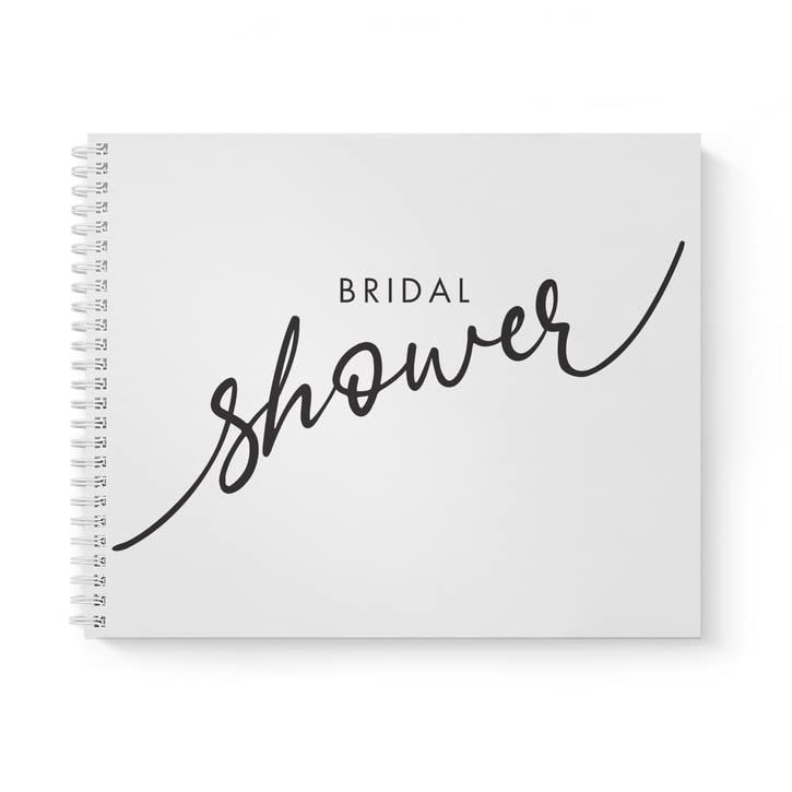 Hortense B. Hewitt Wedding Accessories Bridal Shower Guest Book, Clean and Modern, 11" x 8.75"