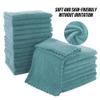 MOONQUEEN Ultra Soft Premium Washcloths Set - 12 x 12 inches - 24 Pack - Quick Drying - Highly Absorbent Coral Velvet Bathroom Wash Clothes - Use as Bath, Spa, Facial, Fingertip Towel (Teal) view 4