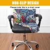 Smiry Stretch Printed Office Computer Chair Covers, Universal Desk Rotating Chair Slipcovers Removable Washable, Soft Fit Anti-Dust Spandex Protector Cover with Zipper, Blue Green view 2