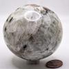 2.6" Rainbow Moonstone w/Quartz & Tourmaline Inclusions Sphere Polished Natural Sparkling Gemstone Crystal Mineral Feldspar Specimen Ball - India + Stand view 3
