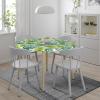 AIMASTZ Elastic Edged Round Fitted Green Tropical Palm Leaves Table Cloth Cover for Indoor Outdoor Kitchen Party, Waterproof Wipeable Tablecloth for 45"- 50" Tables,Medium view 3