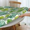 AIMASTZ Elastic Edged Round Fitted Green Tropical Palm Leaves Table Cloth Cover for Indoor Outdoor Kitchen Party, Waterproof Wipeable Tablecloth for 45"- 50" Tables,Medium view 4