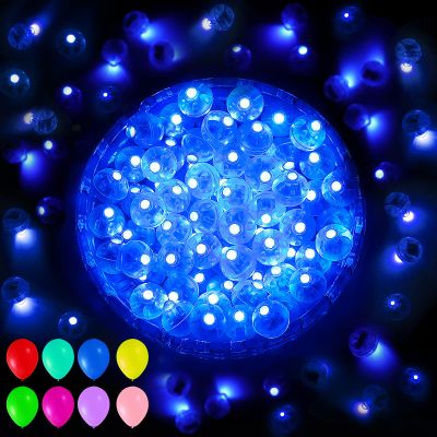 Aogist 100 Pcs Blue Balloon Light with Loop for Hanging, Mini Ball Lights LED Drinks Lights Round Tiny Light for Paper Lanterns Balloons Vases Birthday Party Event Wedding Decoration