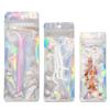 PABCK 100 Pieces 2.36x11 inch (Inside Size 1.9x9.7 inch) Resealable Foil Pouch Clear Front Heat Seal Bags with Hang Hole for Zip Food Storage Lock Bag Reclosable Airtight Zipper Lock Packaging view 2