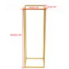 2Pcs Metal Flower Floor Vase Column Flower Stand Geometric Centerpieces Vase for Home Party Wedding Table Decoration Supply Gold,Rectangular Flower Display Rack view 4
