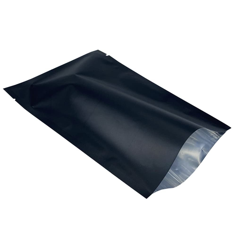 MITOB 200 Pieces Black 2.36x3.54 inch Mylar Bags for Sample Shampoo Toiletries Travel Packets Food Storage Bags Matte Foil Flat Heat Vacuum Seal Aluminum Pouch for Candy Coffee Packing