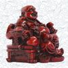 Addune Feng Shui Chinese Laughing Buddha Sitting on Dragon Chair Sculpture Handicrafts Resin Wealth Happy Lucky Statue for Home Decoration Gift (Resin, Red) view 3