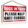 gaeruite Welcome Front Door Sign Dogs in Yard Keep Gate Closed Hanging Wooden Plaque Decoration Christmas Decoration (Size : 15X28CM) view 1