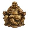 Addune Feng Shui Chinese Laughing Buddha Sitting on Dragon Chair Sculpture Handicrafts Resin Wealth Happy Lucky Statue for Home Decoration Gift (Resin, Gold) view 1