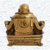Addune Feng Shui Chinese Laughing Buddha Sitting on Dragon Chair Sculpture Handicrafts Resin Wealth Happy Lucky Statue for Home Decoration Gift (Resin, Gold) view 2