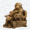 Addune Feng Shui Chinese Laughing Buddha Sitting on Dragon Chair Sculpture Handicrafts Resin Wealth Happy Lucky Statue for Home Decoration Gift (Resin, Gold) view 4