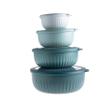 COOK WITH COLOR Prep Bowls with Lids- Wide and Deep Nesting Plastic Small Mixing Bowl Set with Lids, 8 Piece Set - Wide Bowls, Teal view 1
