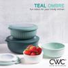 COOK WITH COLOR Prep Bowls with Lids- Wide and Deep Nesting Plastic Small Mixing Bowl Set with Lids, 8 Piece Set - Wide Bowls, Teal view 3