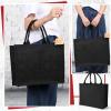 10 Pack Black Burlap Tote Wedding Jute Gift Bags with Handles - Large Reusable Shopping Tote Kitchen Reusable Grocery Bags for Bridesmaid DIY Craft - 15.35 x 5.91 x 12.2 Inch view 2