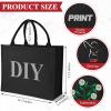 10 Pack Black Burlap Tote Wedding Jute Gift Bags with Handles - Large Reusable Shopping Tote Kitchen Reusable Grocery Bags for Bridesmaid DIY Craft - 15.35 x 5.91 x 12.2 Inch view 4