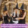 ZeeDix 24 Pcs Halloween Witch Hats Hanging Decor Indoor, Black Floating Witches Hat with 98 Ft Hanging Rope, Wizard Costume Accessories for Kids Outdoor Halloween Decorations for Home Yard Porch view 3