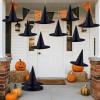 ZeeDix 12 Pcs Halloween Witch Hats Hanging Decor Indoor, Black Floating Witches Hat with 98 Ft Hanging Rope, Wizard Costume Accessories Outdoor Halloween Decorations for Home Yard Porch Ceiling view 1