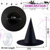 ZeeDix 12 Pcs Halloween Witch Hats Hanging Decor Indoor, Black Floating Witches Hat with 98 Ft Hanging Rope, Wizard Costume Accessories Outdoor Halloween Decorations for Home Yard Porch Ceiling view 3