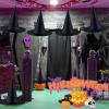 ZeeDix 12 Pcs Halloween Witch Hats Hanging Decor Indoor, Black Floating Witches Hat with 98 Ft Hanging Rope, Wizard Costume Accessories Outdoor Halloween Decorations for Home Yard Porch Ceiling view 4